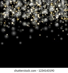 Black Christmas Background With Gradient Mesh, Vector Illustration