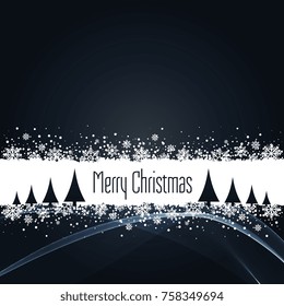 black christmas background with snowflakes vector