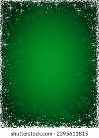 Black christmas background with white snowflakes and branches from a Christmas tree. Happy New Year greeting banner. New year background, headers, posters, cards. Flat lay mockup design. Vector 