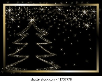 Black christmas frame - vector illustration