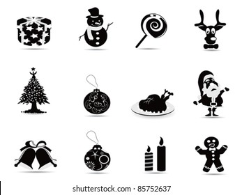 black christmas icon set