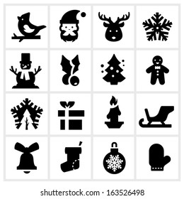 black Christmas icons three