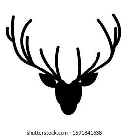 Black christmas and new year deer icon