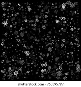 Black Christmas snowflakes background. Vector illustration