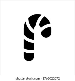 Black christmas stencil icon isolated on white. Sweet symbol. Vector stock illuctration. EPS 10