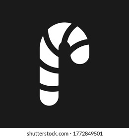 Black christmas stencil icon. Sweet symbol. Vector stock illuctration. EPS 10