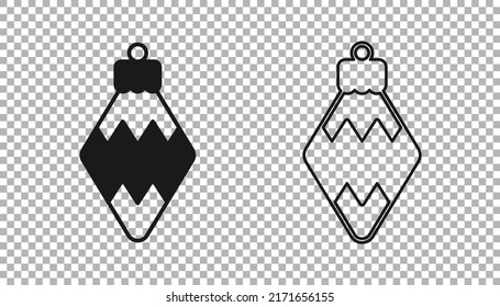 Black Christmas toy icon isolated on transparent background. Merry Christmas and Happy New Year.  Vector