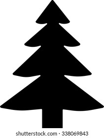 black Christmas tree icon, isolated on white background vector