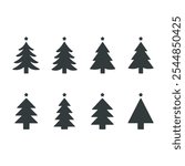 Black Christmas Tree Icons Collection - Festive Vector Design Elements,
Christmas Tree Silhouettes Collection - Vector Icons for Festive Designs