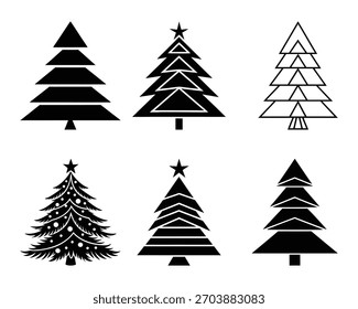 Black Christmas Trees Various Styles evergreen holiday