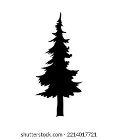 Black christmas trees. Vector object for creating pattern, wallpapers, and decorations.