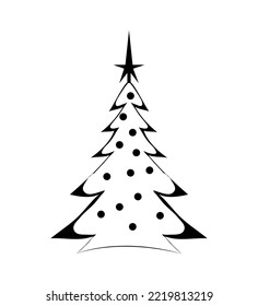 Black christmas trees. Vector object for creating pattern, wallpapers, and decorations.
