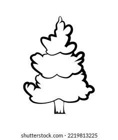 Black christmas trees. Vector object for creating pattern, wallpapers, and decorations.
