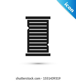 Black Christmas wish list template icon isolated on white background.  Vector Illustration