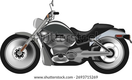Black and chrome cruiser motorcycle transporting for freedom and adventure