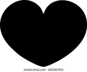 black chubby heart drawing vector