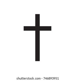 Black Church cross vector icon