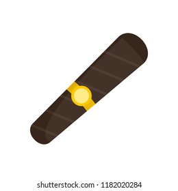 Black cigar of cuba icon. Flat illustration of black cigar of cuba vector icon for web design