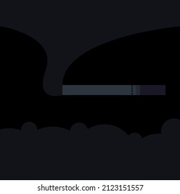 cigarro negro con fondo negro con humo