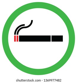 Black Cigarette Green Smoking Area Sign Stock Vector (Royalty Free ...