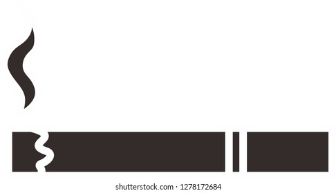black cigarette icon, editable stroke - vector