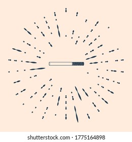 Black Cigarette icon isolated on beige background. Tobacco sign. Smoking symbol. Abstract circle random dots. Vector Illustration