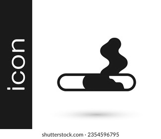Black Cigarette icon isolated on white background. Tobacco sign. Smoking symbol.  Vector