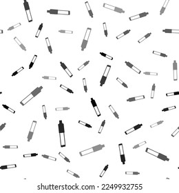 Black Cigarette icon isolated seamless pattern on white background. Tobacco sign. Smoking symbol.  Vector
