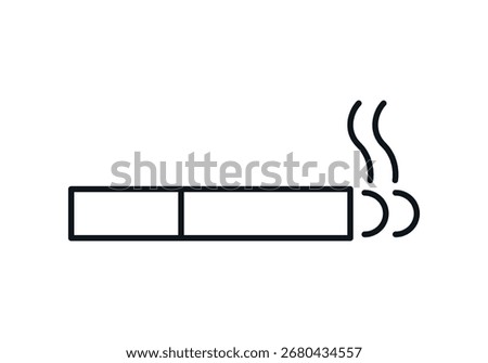 Black cigarette icon on white background