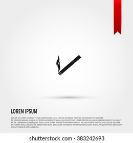 Black cigarette icon vector. Black cigarette icon JPEG. Vector illustration design element. Flat style design icon.