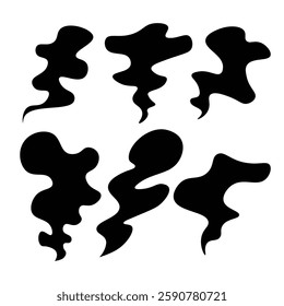 Black Cigarette Smoke Vector Illustration