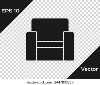 Black Cinema chair icon isolated on transparent background.  Vector