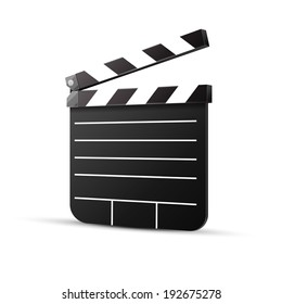 Black cinema clapper isolated 