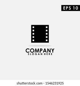 Black Cinema Movie Logo Design Vector Template