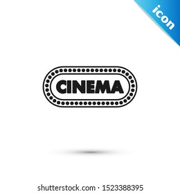 Black Cinema poster design template icon isolated on white background. Movie time concept banner design.  Vector Illustration