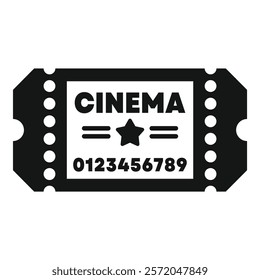 Black cinema ticket representing the concept of entertainment