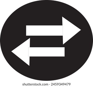 black circel and double arrow icon eps 10