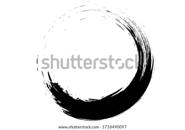 Black Circel Paint Brush Texture Stock Vector (Royalty Free) 1718490097