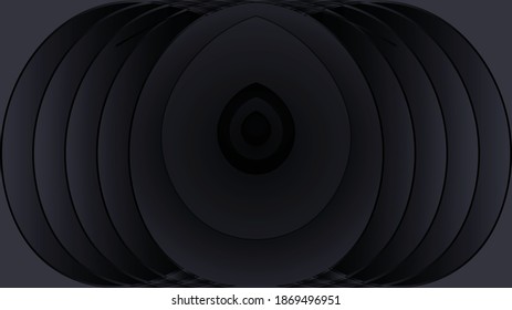 Black circle abstract background. Modern carbon background with geometric illustration.