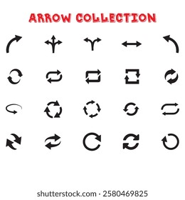 Black Circle arrow icon set. Symbol of reload, refresh, loading, recycle and repeat. Interconnecting round arrow vector icons set. eps vector format. One, two, three, four, five, six arrow. button web