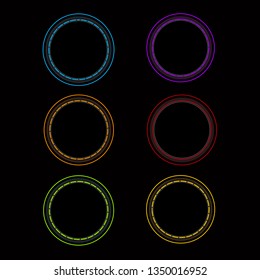 Black circle badge set of black bank with colorful frame or black label.jpg