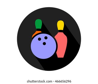 black circle bowling icon sports equipment tool utensil image vector