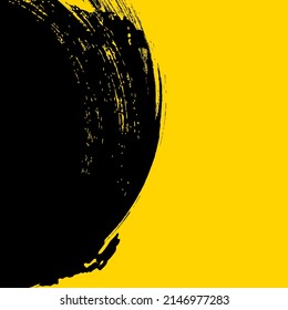 black circle brush background on yellow background