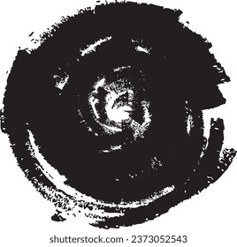 Black Circle Brush Stroke Element