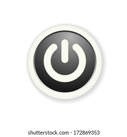 the black circle button with standby icon /  the power button /  standby mode pictogram