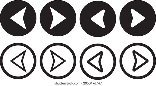 black Circle buttons with arrows. Left-right buttons
