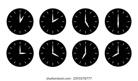 Black circle clock set design 