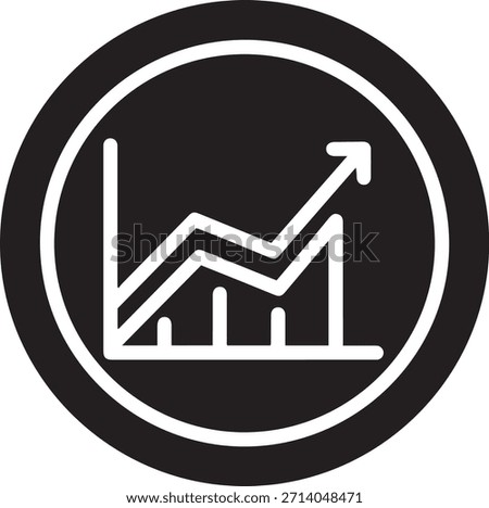 A black circle contains a white line graph trending upwards with an arrow indicating growth.