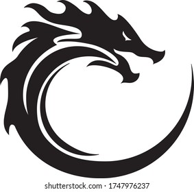 Black Circle Dragon Tattoo Print Eps Stock Vector (Royalty Free ...