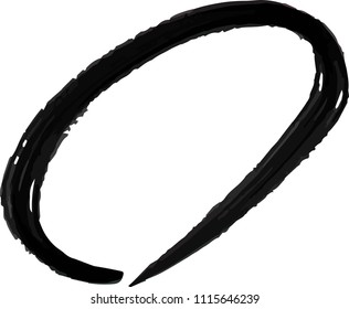 Black Circle drawn with brush